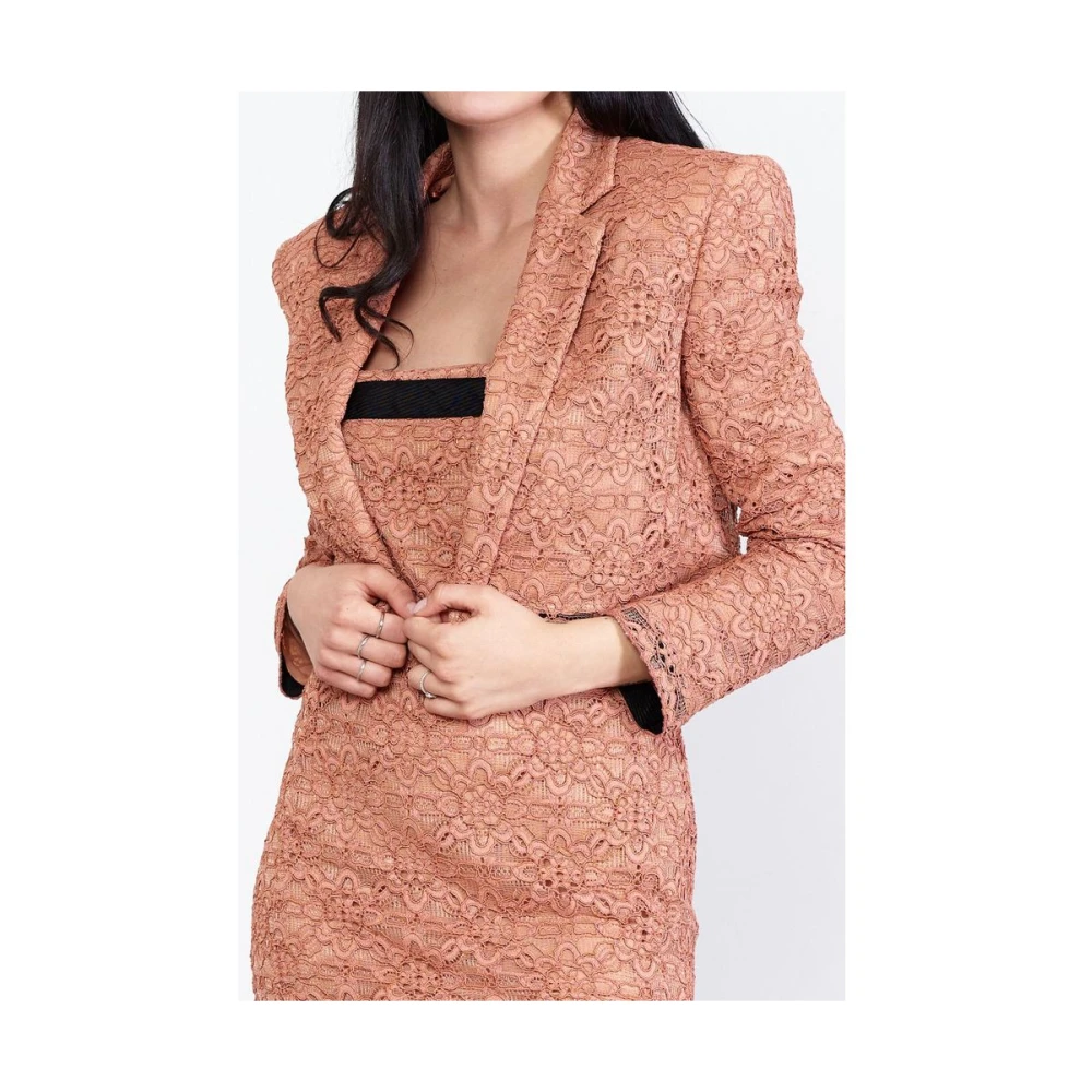 pinko Bloemen Geometrische Blazer Pink Dames