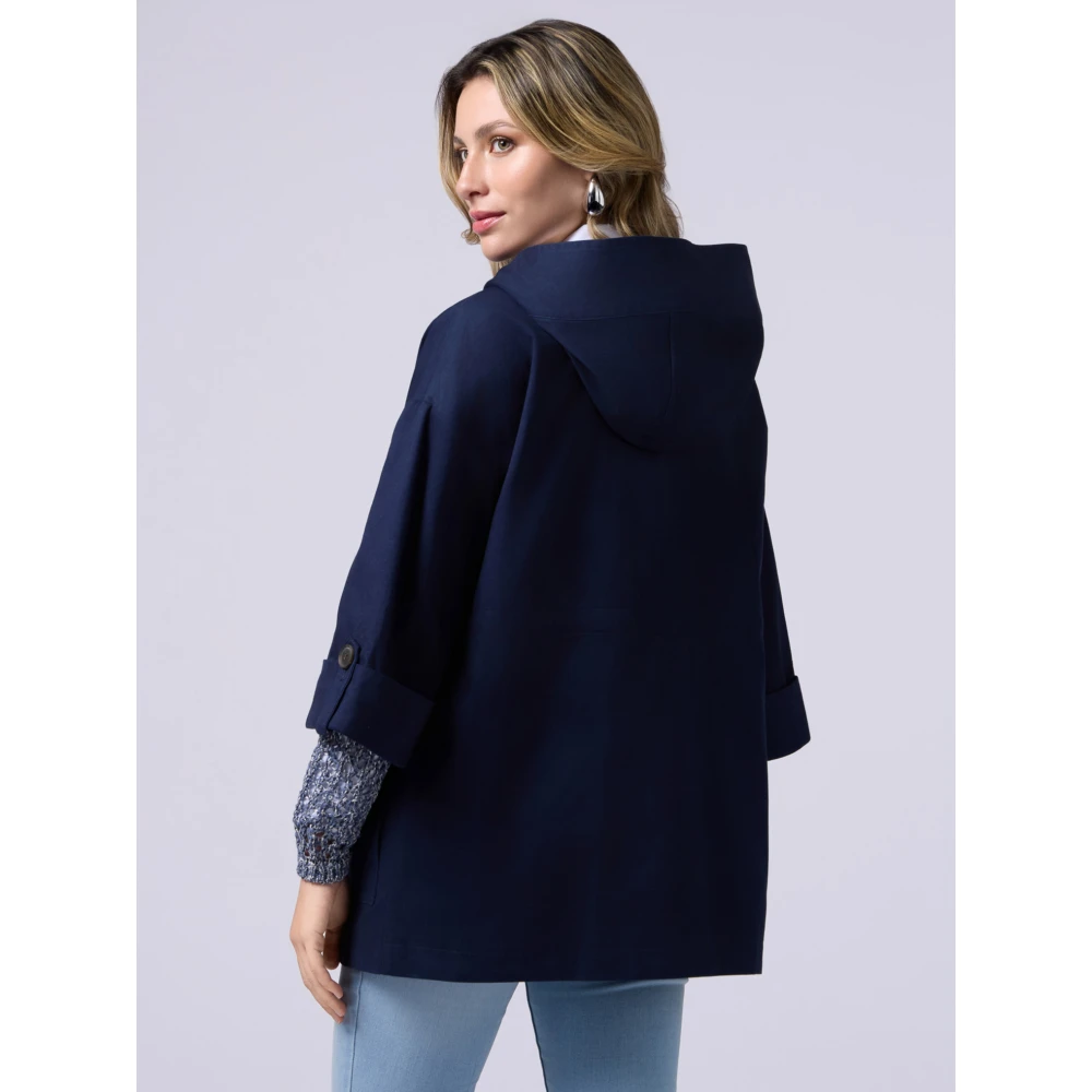 Oltre Parka van katoen met capuchon Blue Dames