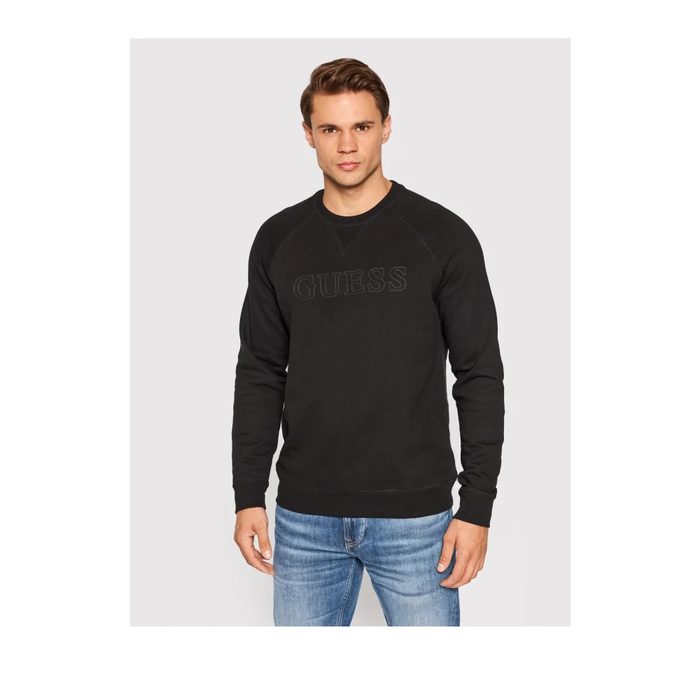 Guess 3D Logo Sweatshirt Zwart Ronde Hals Black Heren
