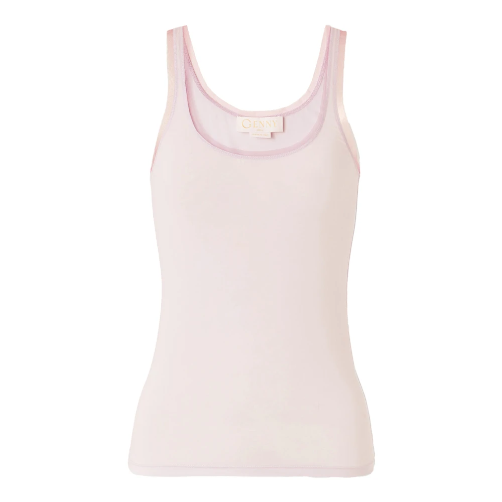 Genny Pastelroze Tanktop met U-Hals Pink Dames