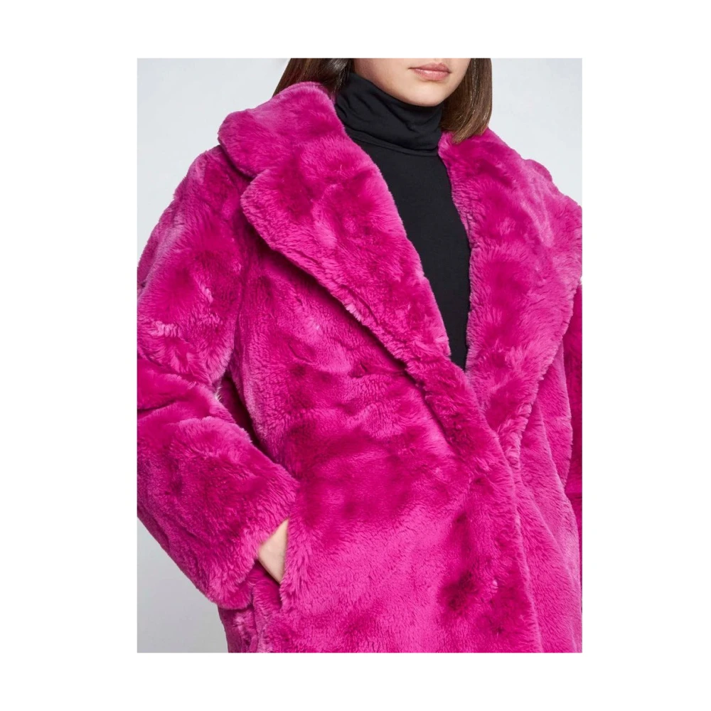 Apparis Roze Nep Bontjas met Zakken Pink Dames