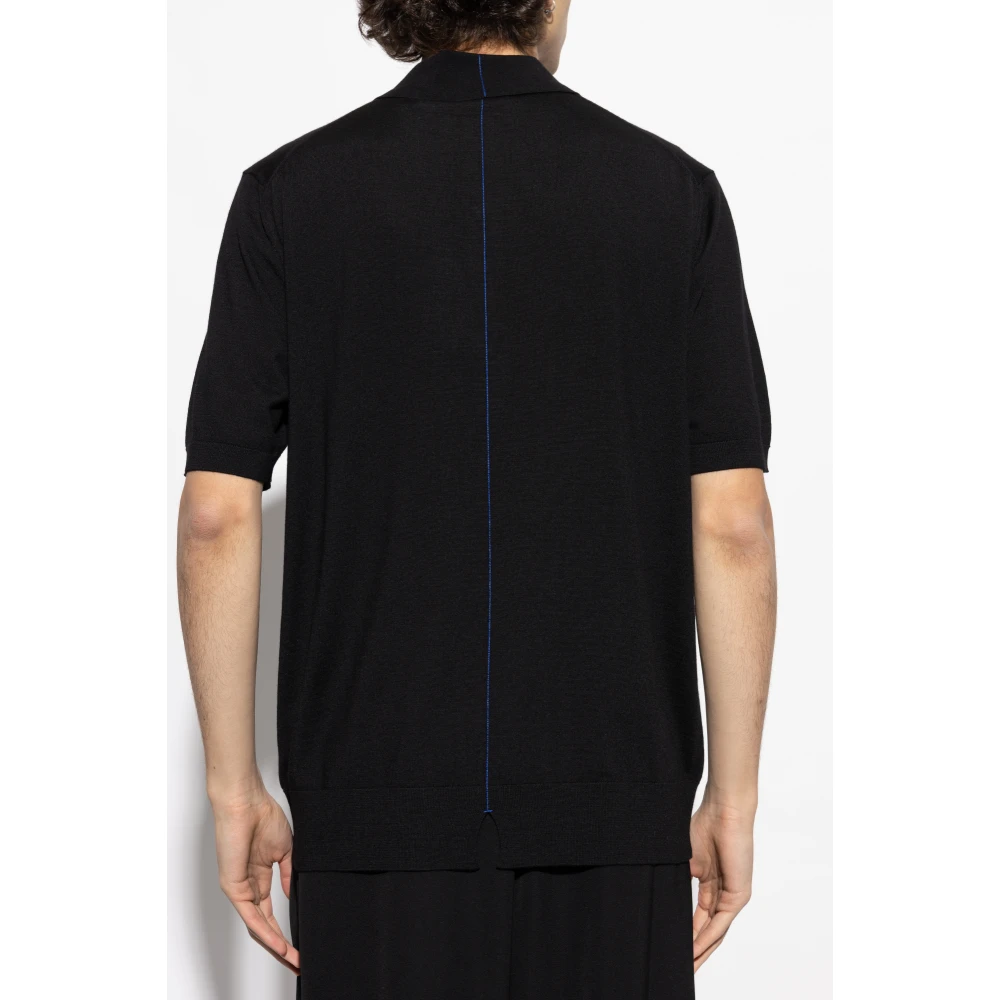 Burberry Wollen Polo Black Heren