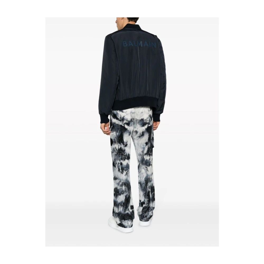 Balmain Blauwe Parka Jas voor Heren Blue Heren