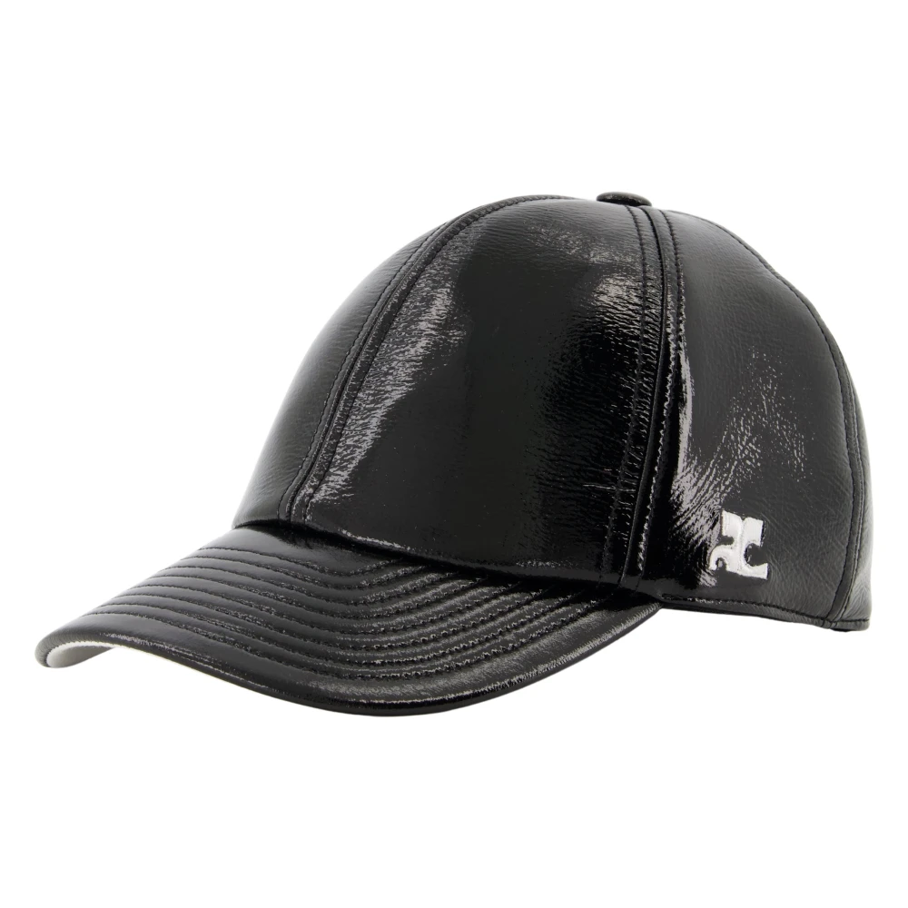 Courrèges Vinyl Cap Heruitgave Lente-Zomer 2025 Collectie Black Unisex