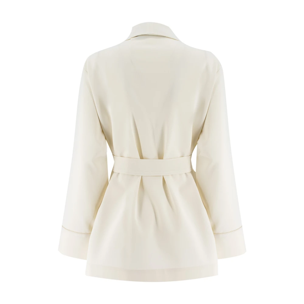 Fabiana Filippi Elegante Pyjama-Style Jacket met Piping Detail White Dames
