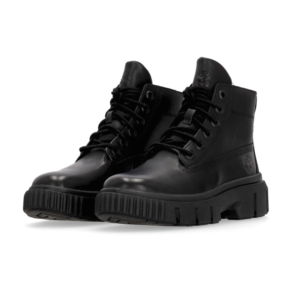 Timberland Grijze Veters Waterdichte Hoge Laars Black Dames