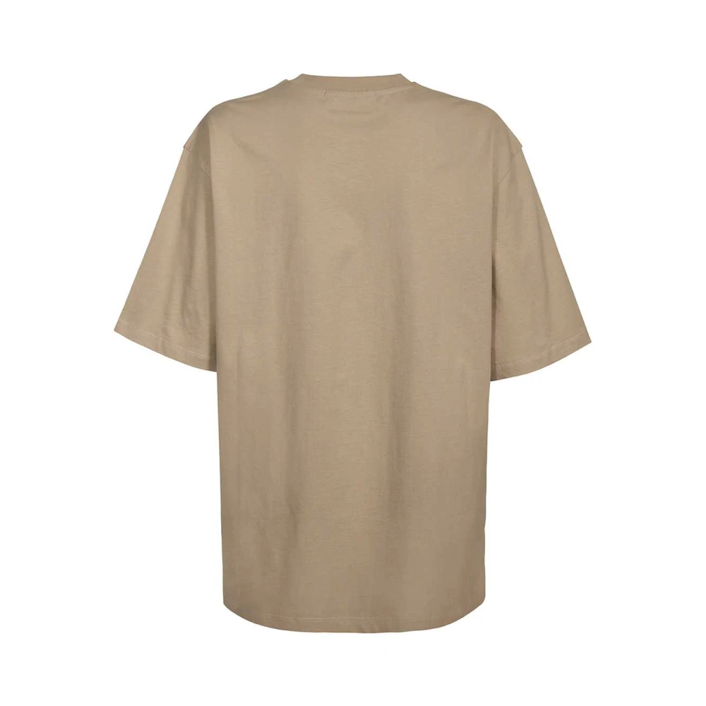 Msgm Katoenen T-shirt met Frontprint Beige Dames