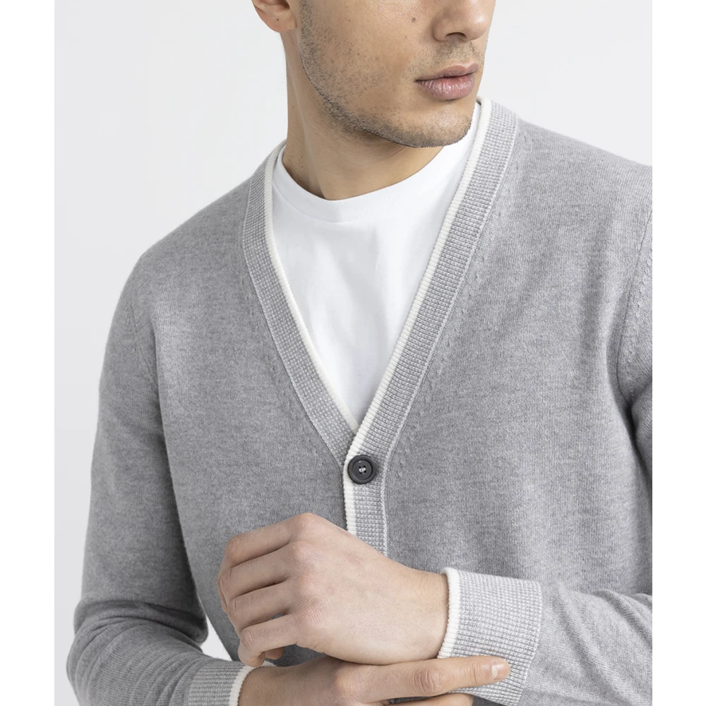 PESERICO Wol zijde en kasjmier vest Gray Heren
