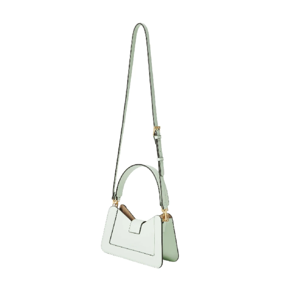 Elisabetta Franchi Mint Trapeziumvormige Tas met Knoopsluiting Green Dames