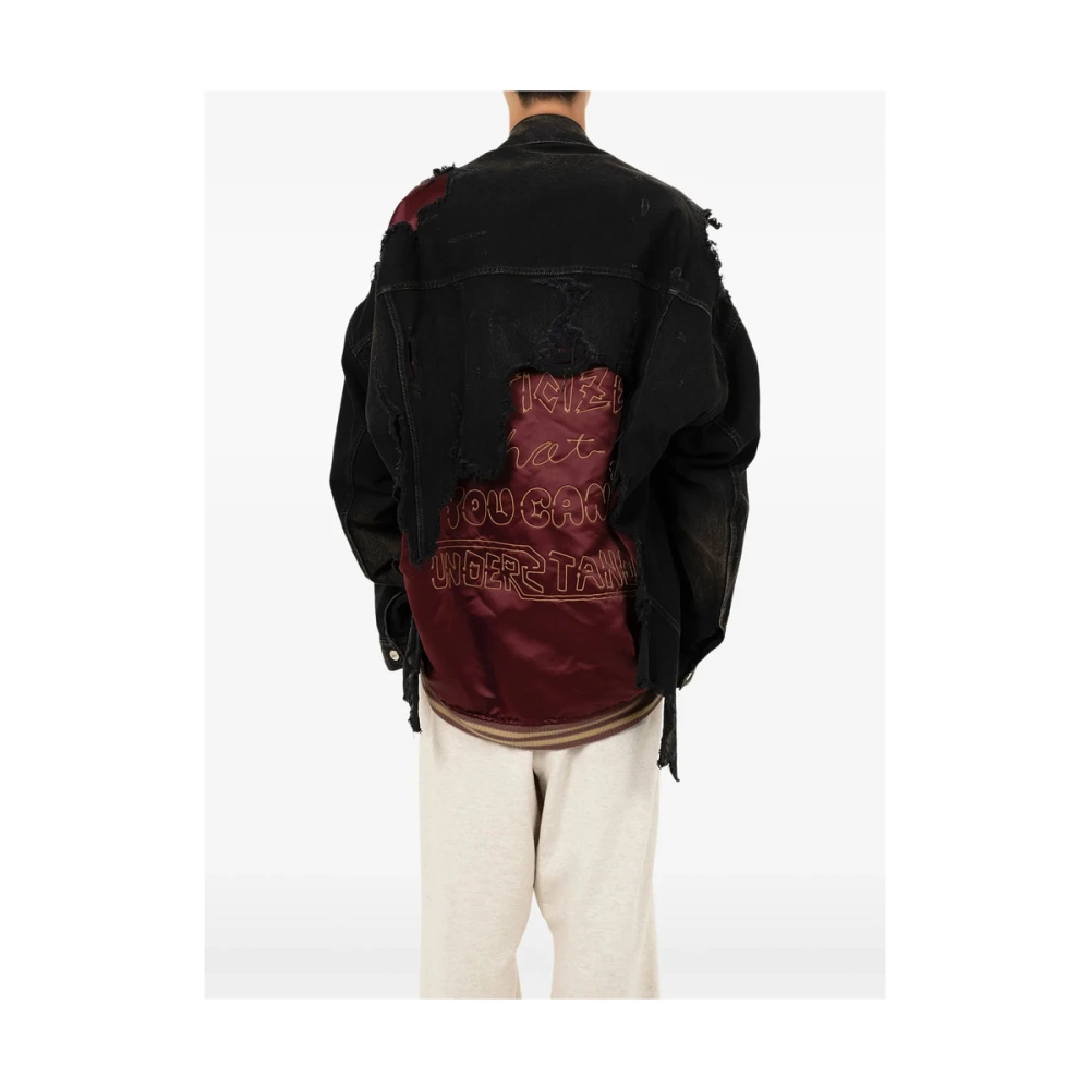Mihara Yasuhiro Zwart rits vooraan buitenkleding met zakken Black Heren