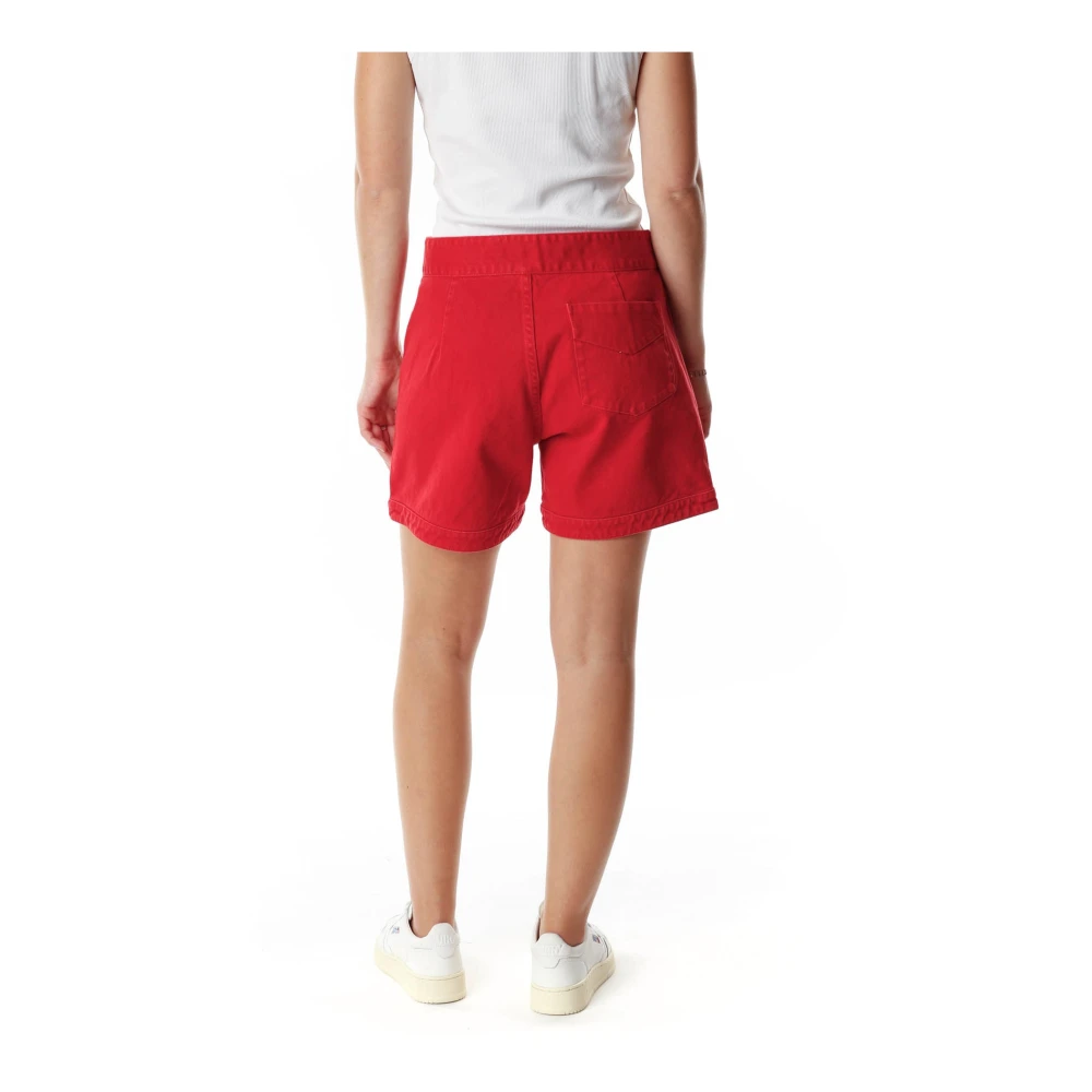 Stockholm Surfboard Club Katoenen shorts met trekkoordsluiting Red Dames