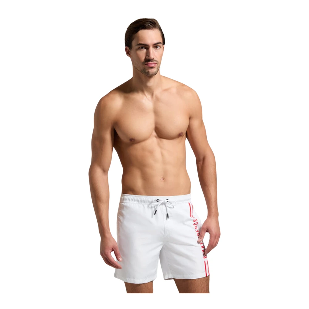 Bikkembergs Zijlogo Zwemshorts Wit White Heren