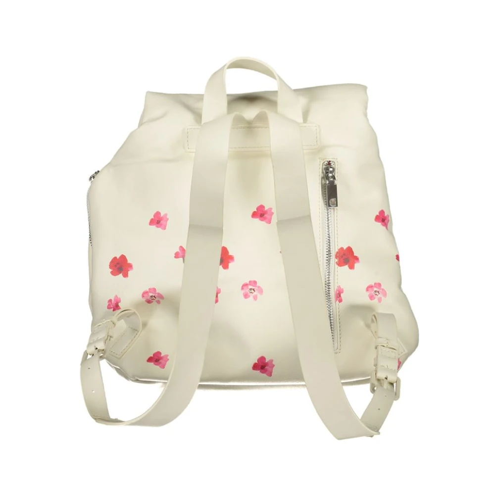 Desigual Stijlvolle Polyethyleen Rugzak met Verstelbare Banden White Dames