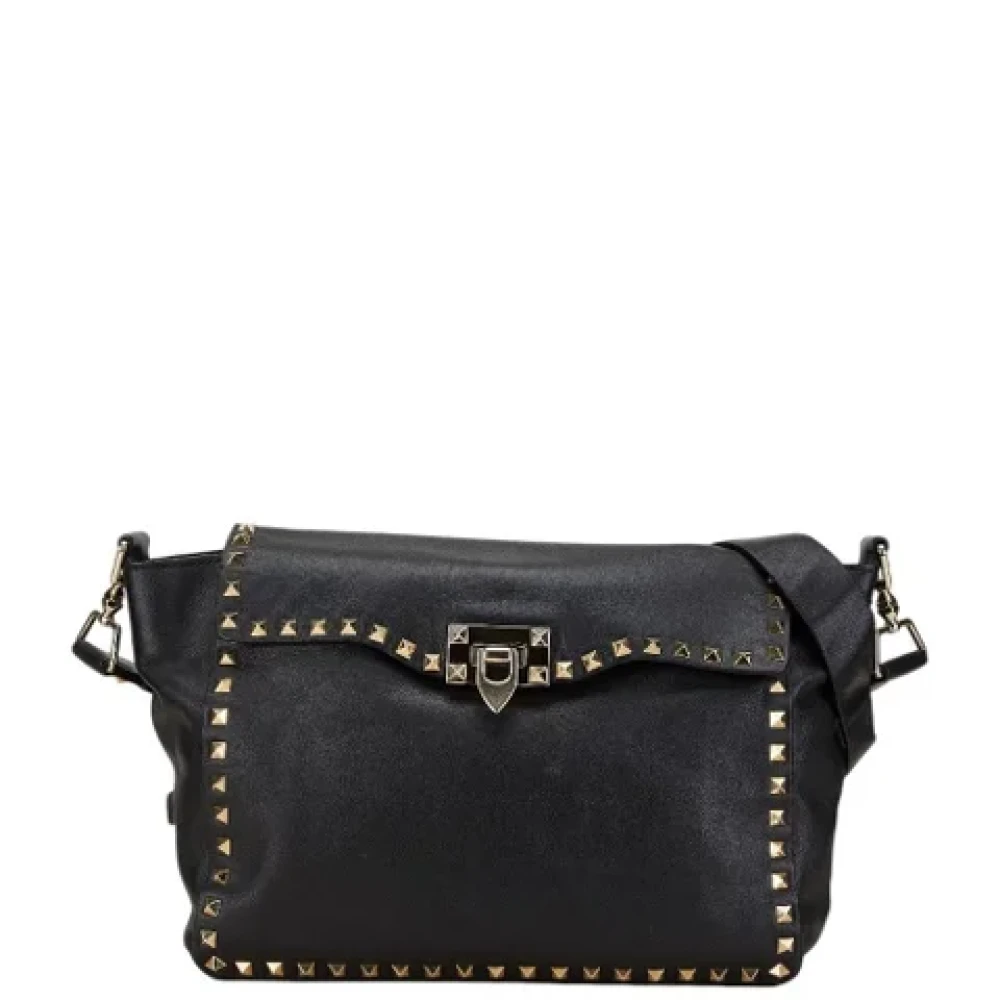 Valentino Vintage Pre-owned Leather shoulder-bags Black Dames