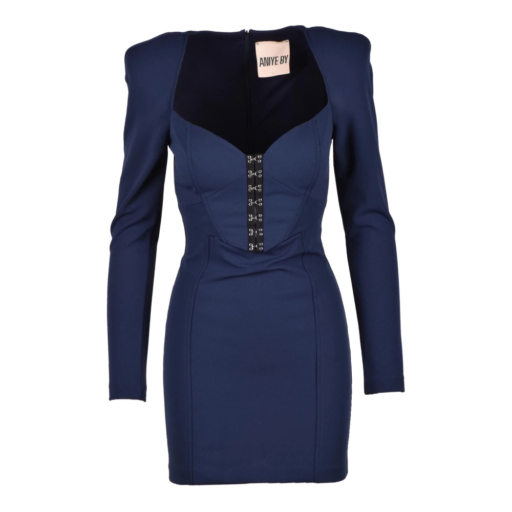 Aniye By Elegante jurk in polyester-elastaanmix Blue Dames