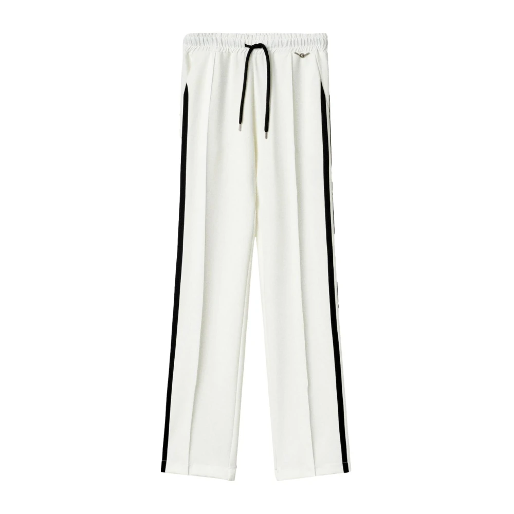 Gaëlle Paris Witte rechte broek met trekkoord White Dames