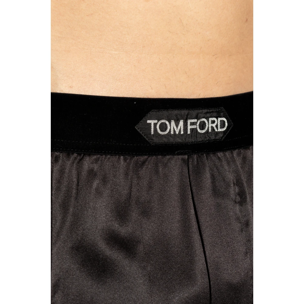 Tom Ford Zijden pyjamabroek Brown Heren