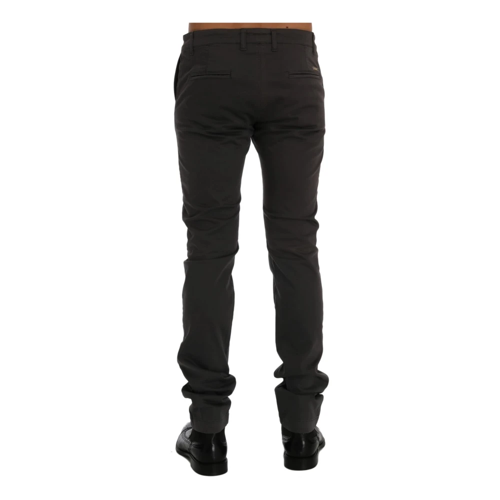 Gianfranco Ferré Grijze Katoenen Stretch Slim Fit Broek Gray Heren