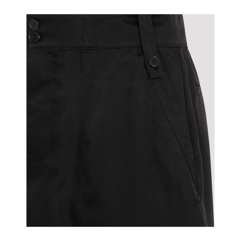 Saint Laurent Zwarte Cupro Rok met Zakken Black Dames