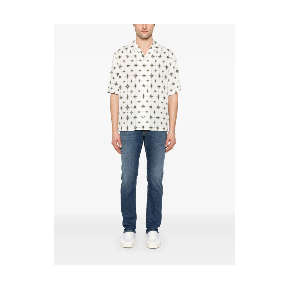 Jacob Cohën Indigo Blauwe Klassieke Vijf Zak Jeans Blue Heren