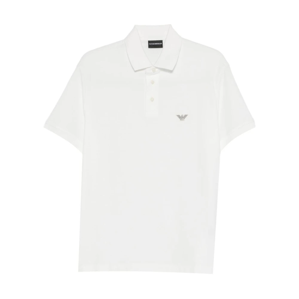 Emporio Armani Men's White Button Placket Polo - Polo Shirts - 2XL - Tops