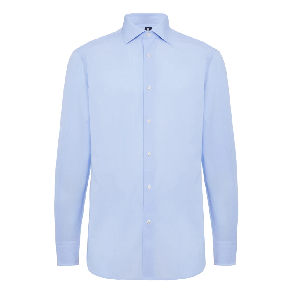 Boggi Milano Micro Gestreept Windsor Kraag Overhemd Regular Fit Blue Heren