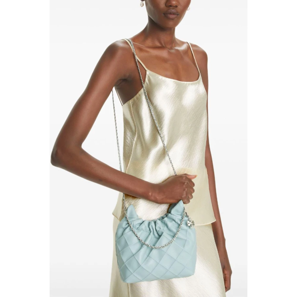 TORY BURCH Heldere Blauwe Nappa Leren Schoudertas Blue Dames