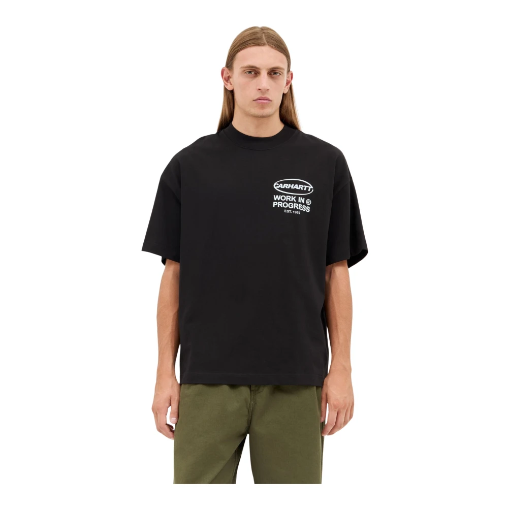 Carhartt WIP Logo Print Katoenen T-shirt Black Heren
