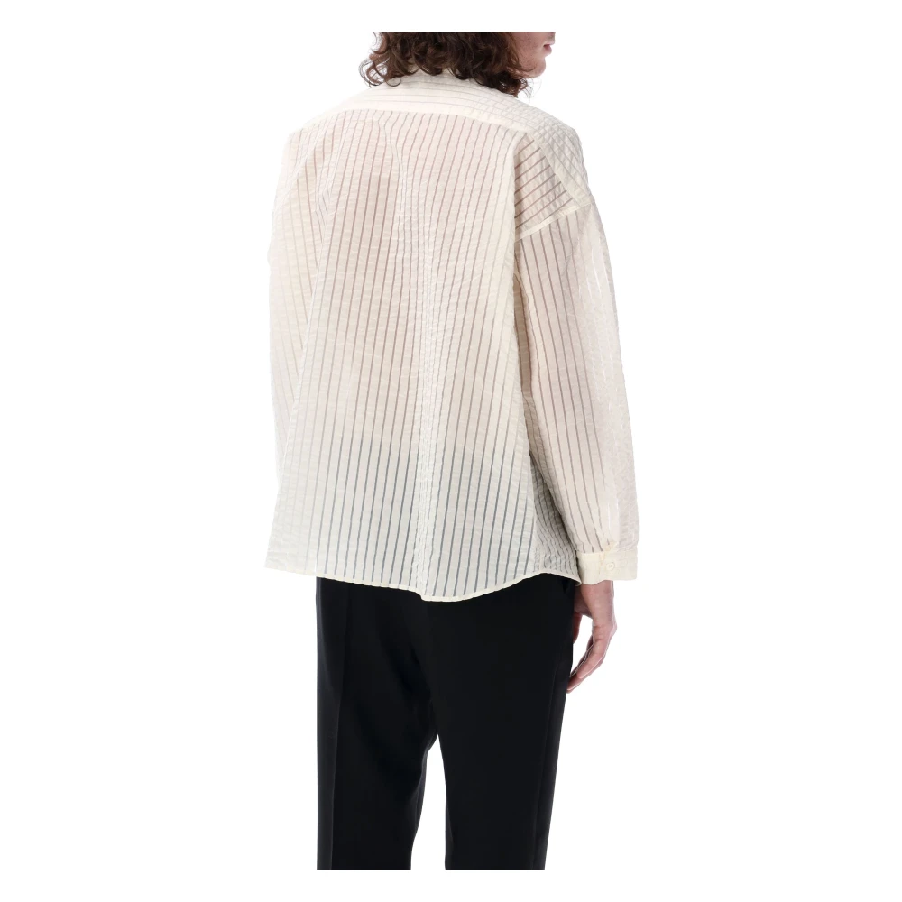 Sunflower Gestreept Poly Shirt Beige Heren