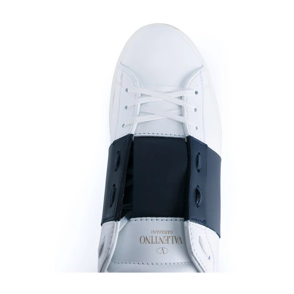 Valentino Garavani Witte Open Colour-Block Sneakers met Rockstud Versiering White Heren