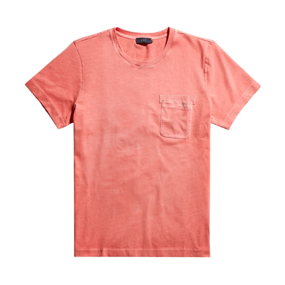 Fay Rode T-shirts en Polos Red Heren