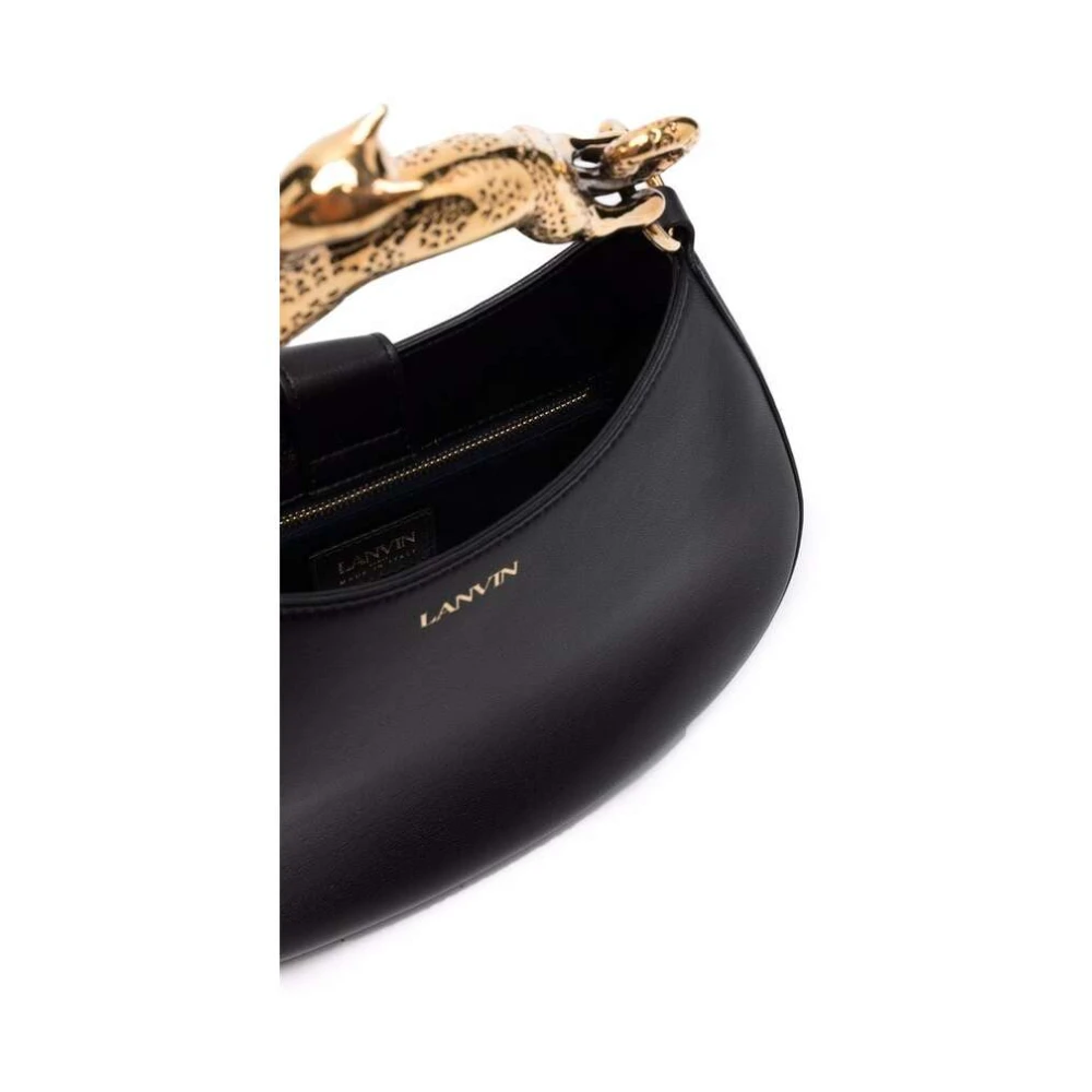 Lanvin Zwarte leren schoudertas Black Dames