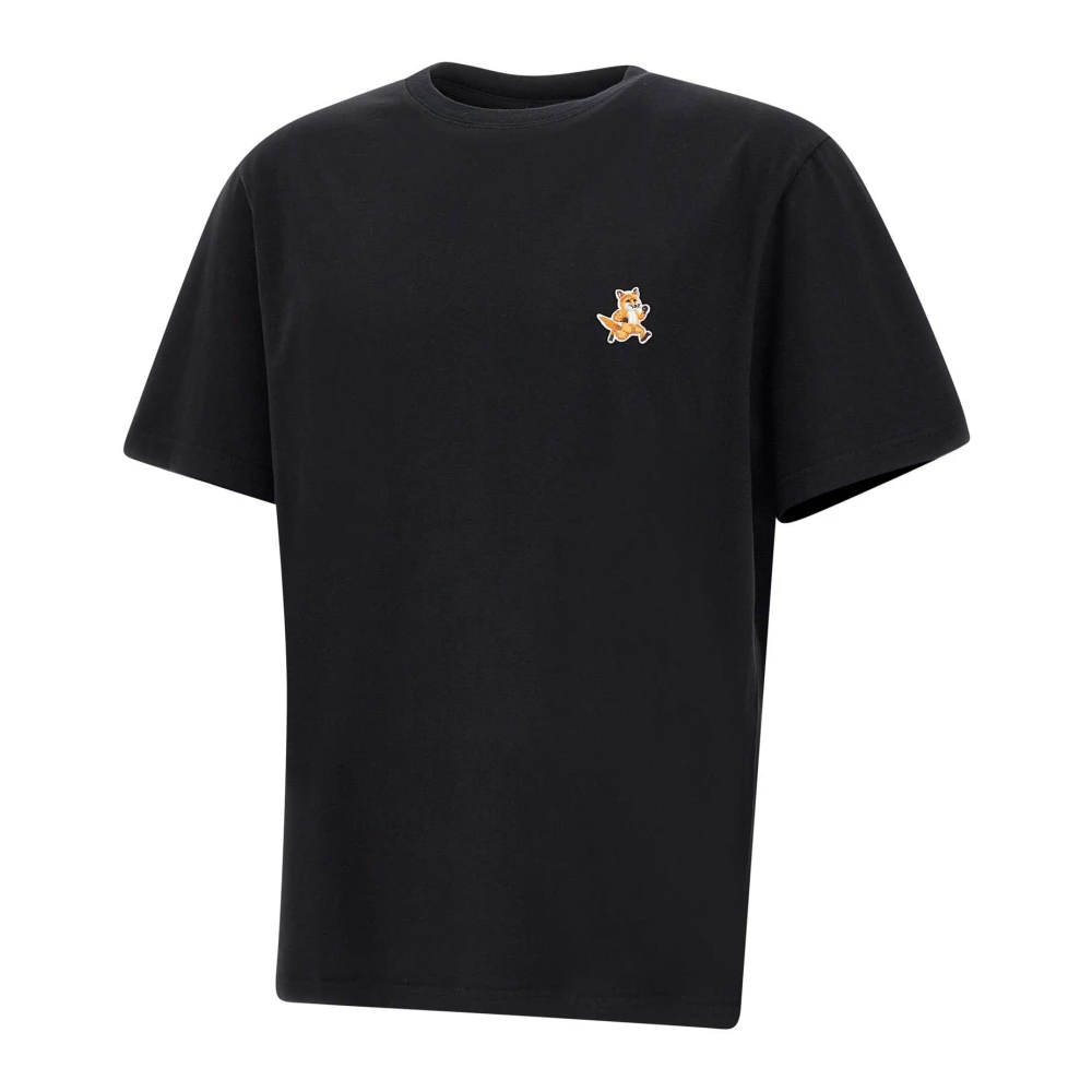 Maison Kitsuné Zwarte Fox Logo T-shirt Black Heren