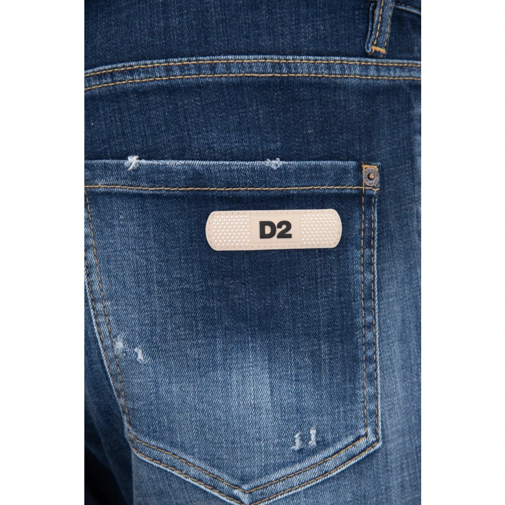 Dsquared2 Herenknoopjeans met patchdetails Blue Heren
