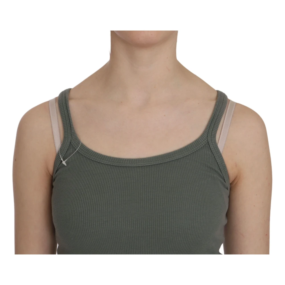 Pink Memories Groen Spaghetti Strap Tank Top Green Dames