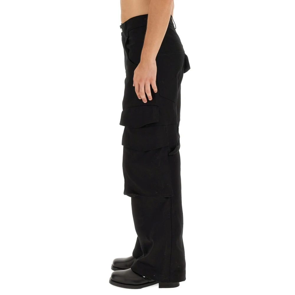 Gcds Cargo Broek Regular Fit Katoen Elastaan Black Heren