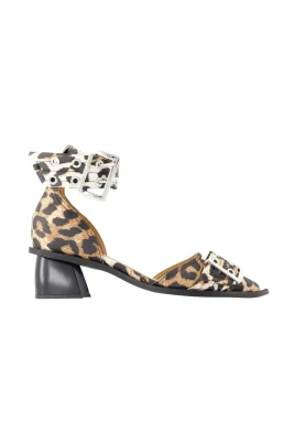 Leopardmönstrade Blockklack Sandaler