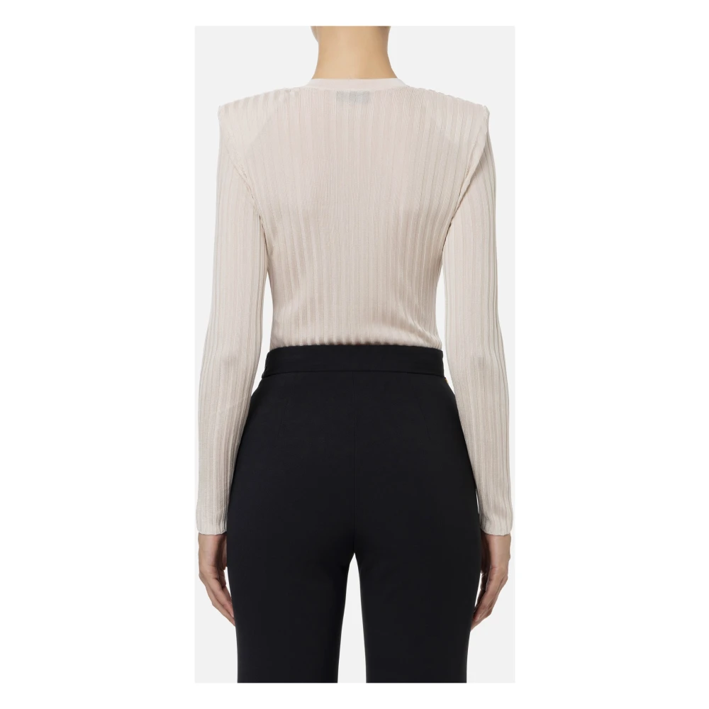 Elisabetta Franchi Boter Jersey Top Mk16S47E2 C14 Beige Dames