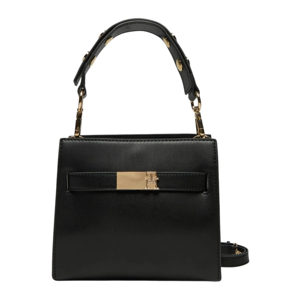 Tommy Hilfiger Zwarte Schoudertas met Rits Black Dames