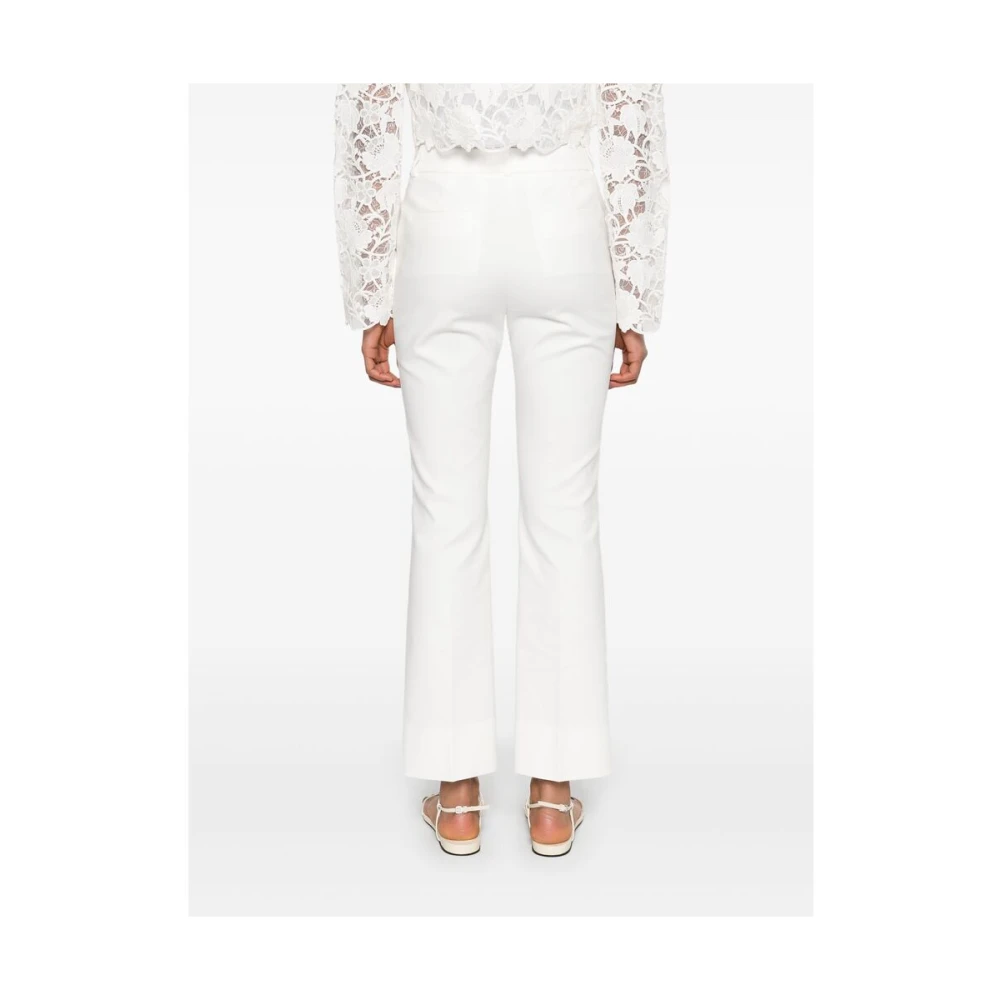 PESERICO Witte Broek met Voorknoop White Dames