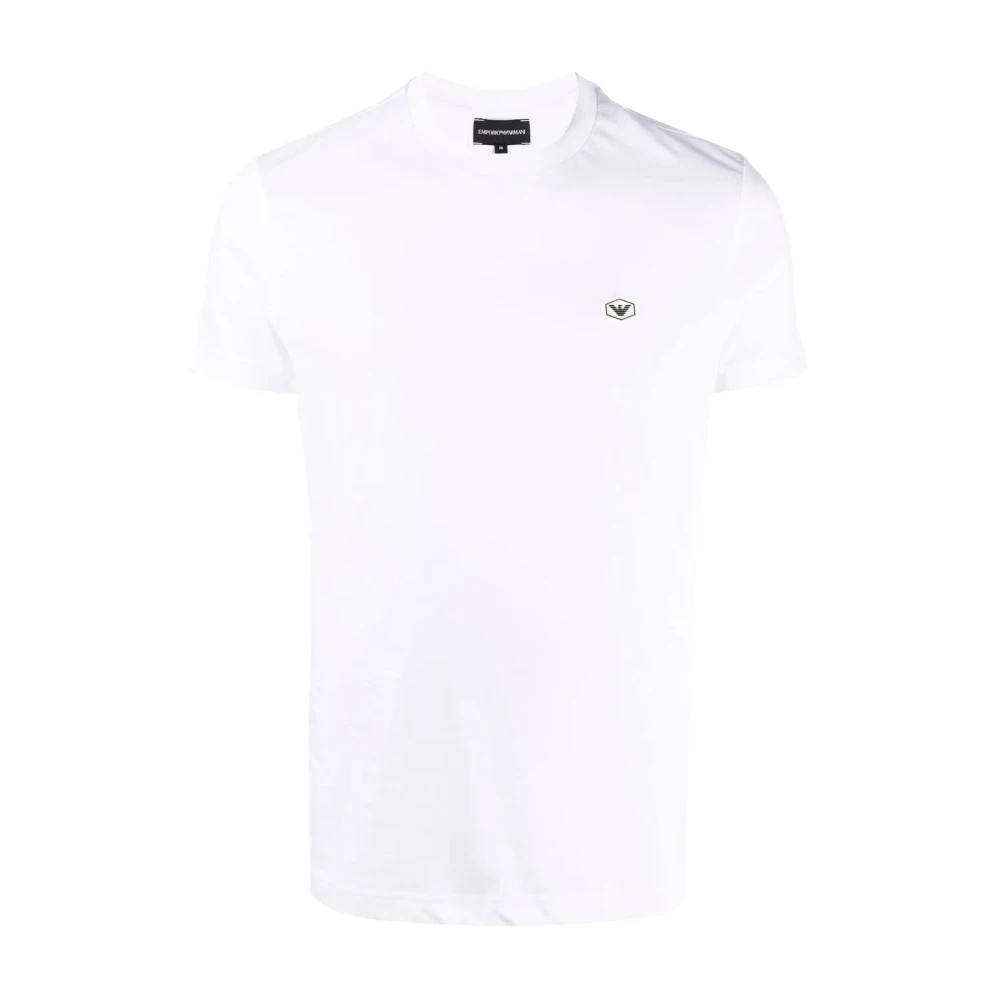 Emporio Armani Katoenen Stretch Logo T-shirt White Heren