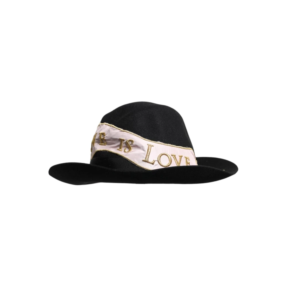 Dolce & Gabbana , Accessories, Female, Black, One Size, Wide Brim Hat - Image 3