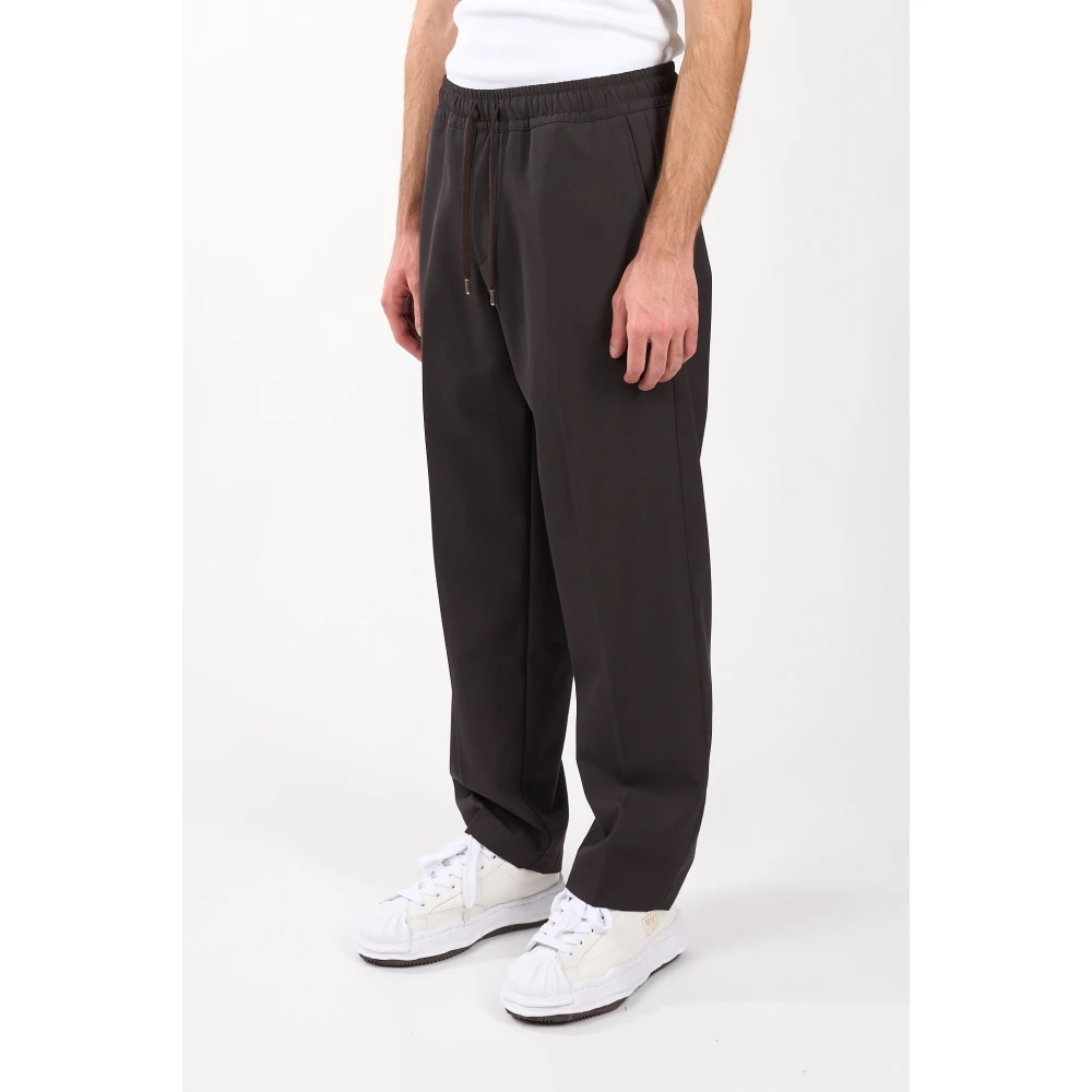 Costumein Loszittende zuivere wollen broek Brown Heren