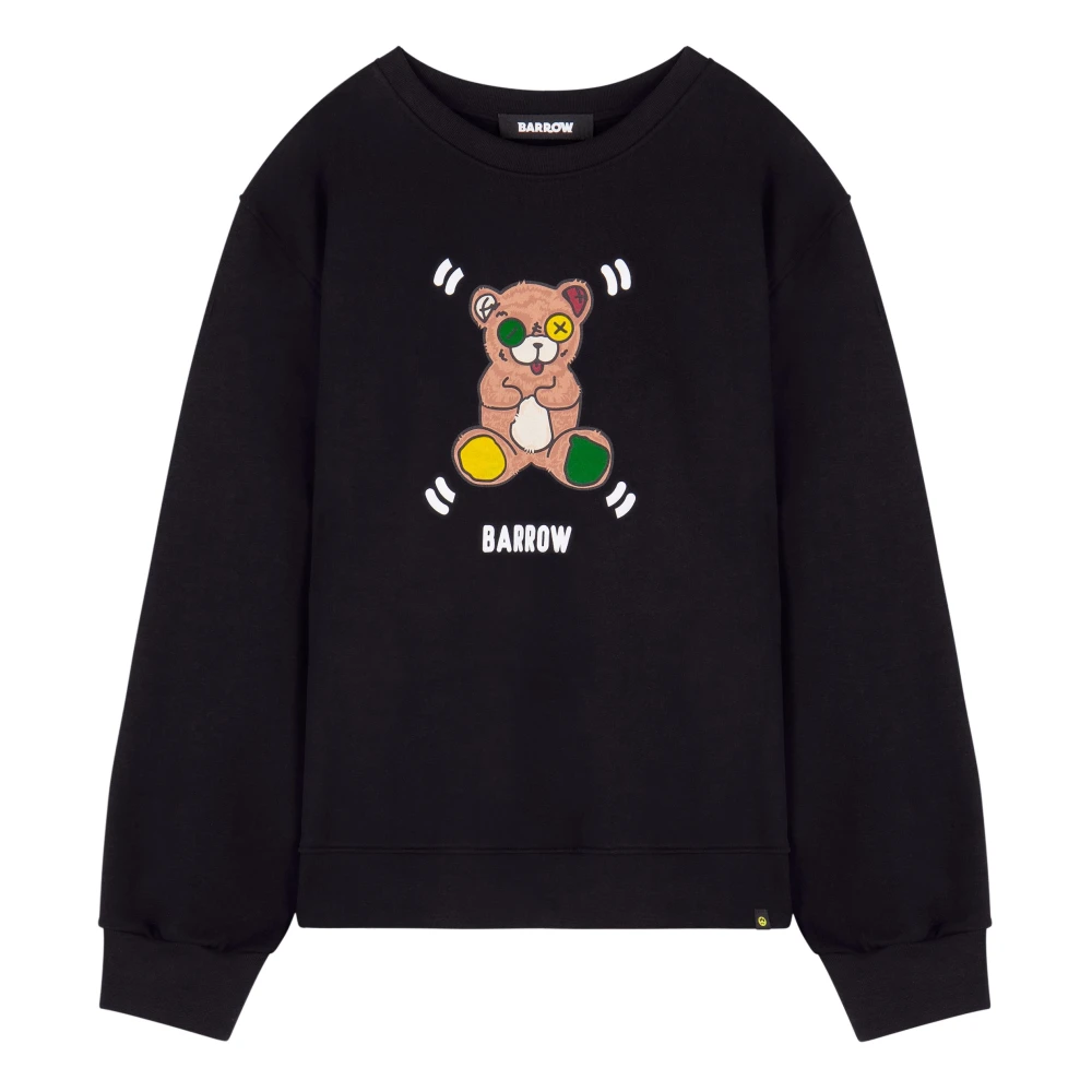 Barrow Sweatshirt met ronde hals en print Black Unisex
