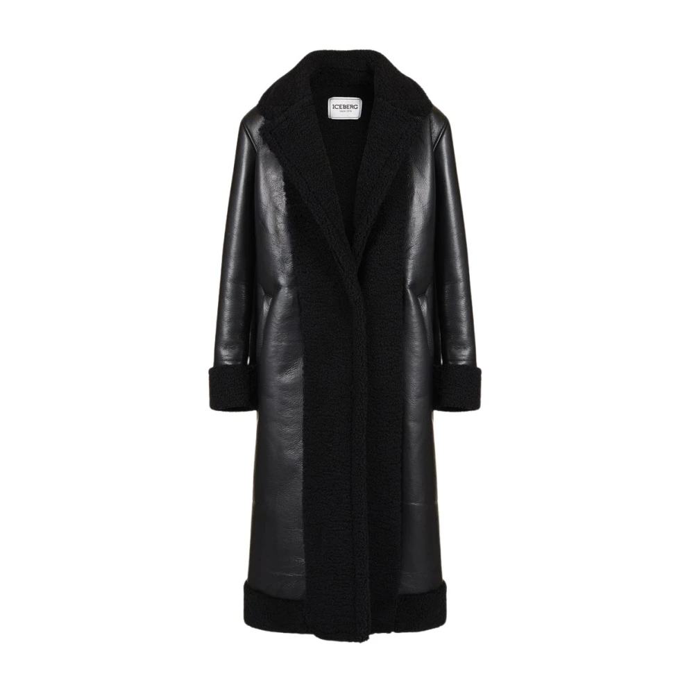 Iceberg Leren jas met relaxte pasvorm Black Dames