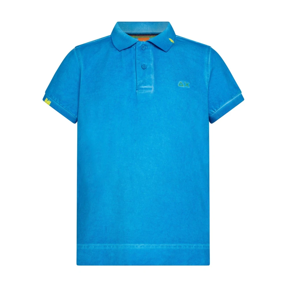 Sun68 Men's Blue Special Dyed Cotton Polo Shirt - Polo Shirts - M - Tops