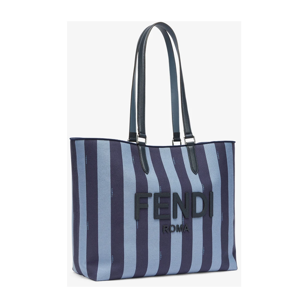 Fendi Blauwe Jacquard Pequin Shopper Blue Heren