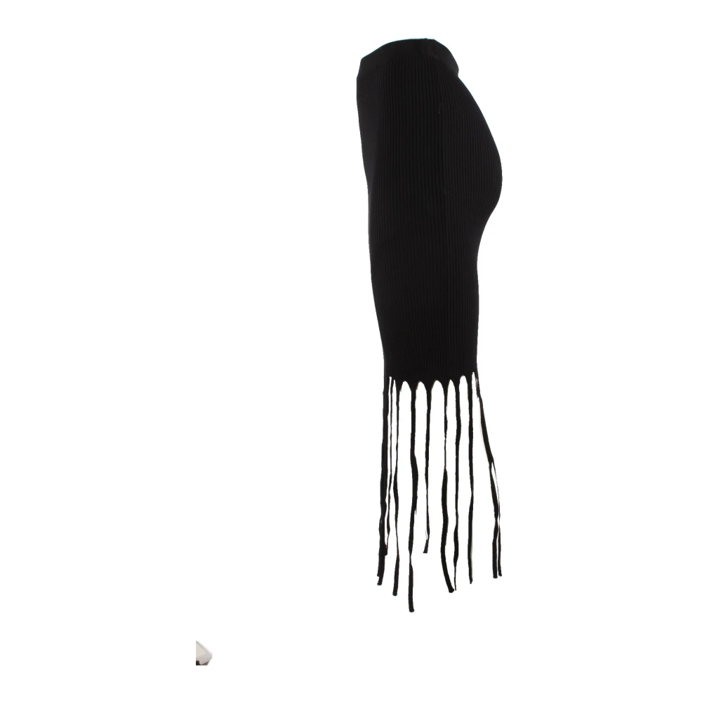 pinko Zwarte rok met viscose en polyamide Black Dames