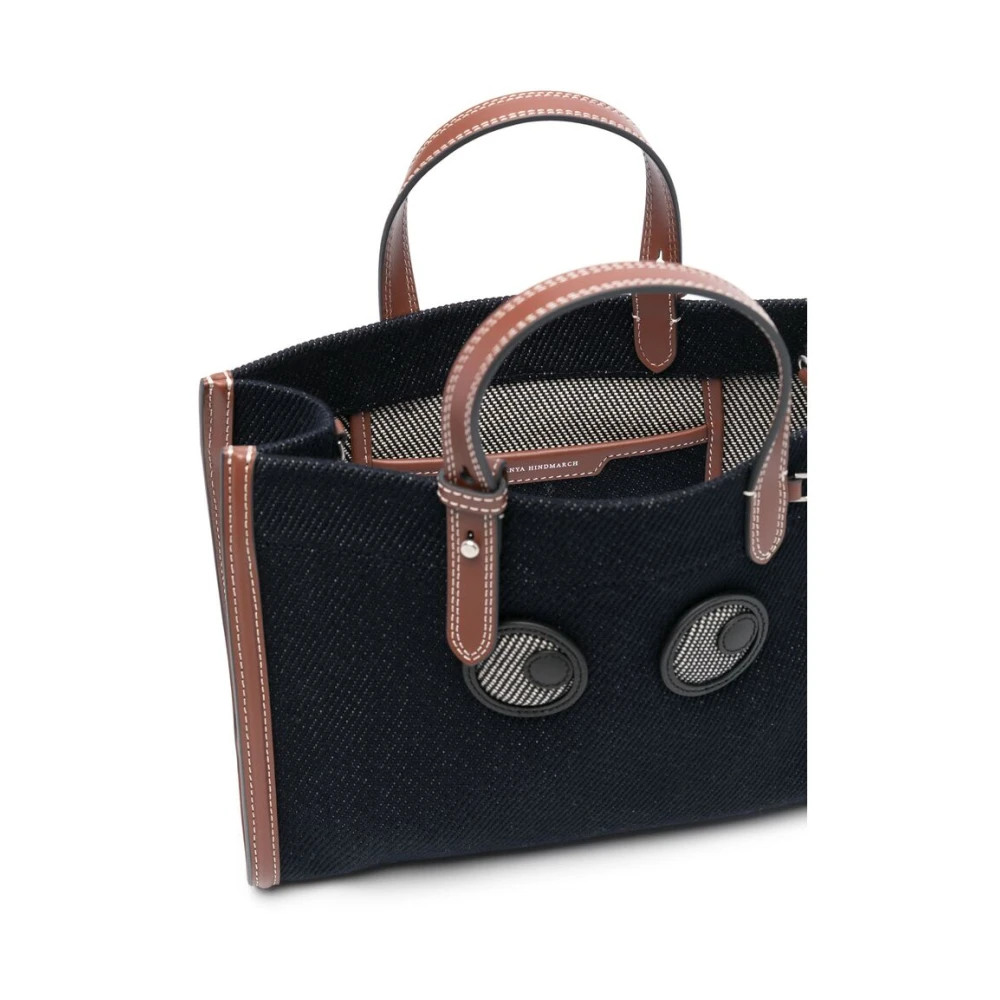 Anya Hindmarch Midnight Blue Open Top Tote Tas Blue Dames