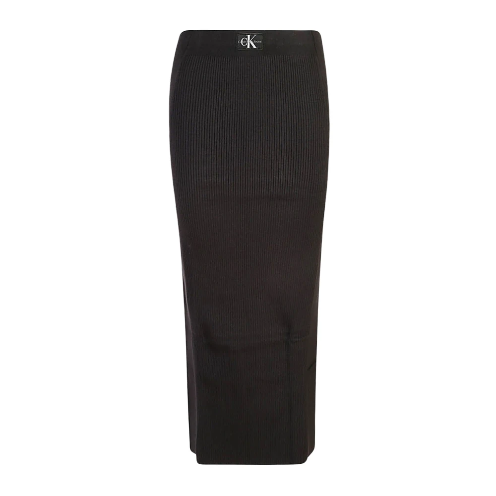 Calvin Klein Jeans Zwarte Denim Rok Black Dames